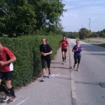 Så er vi ved at være i mål. 150 meter igen. Forrest Henning Baginski, min kære mor, Christina Lagersted og til sidst mig