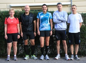 Lene Bruun, Carsten Dahl, Annette Fredskov, Rene Hjorth Olsen, Carsten Jensen klar til 42,2 km sightseeing 