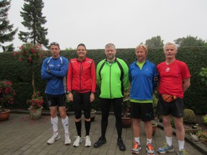 Rene Hjorth Olsen, Annette Fredskov, Kurt Damsgaard, Tony Gren, Preben Poulsen klar til Fredskov Marathon, Løb nr. 75 -366/365