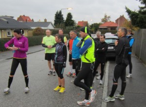 Klar til start. 42,2 km forude