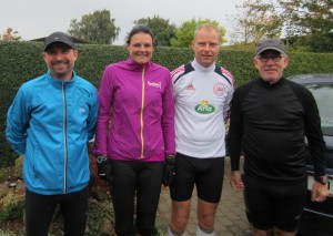 Sidste Fredskov Marathon i Næstved i denne uge. Lars Jensen, Annette Fredskov, Nicholas Felten, Peder Gram