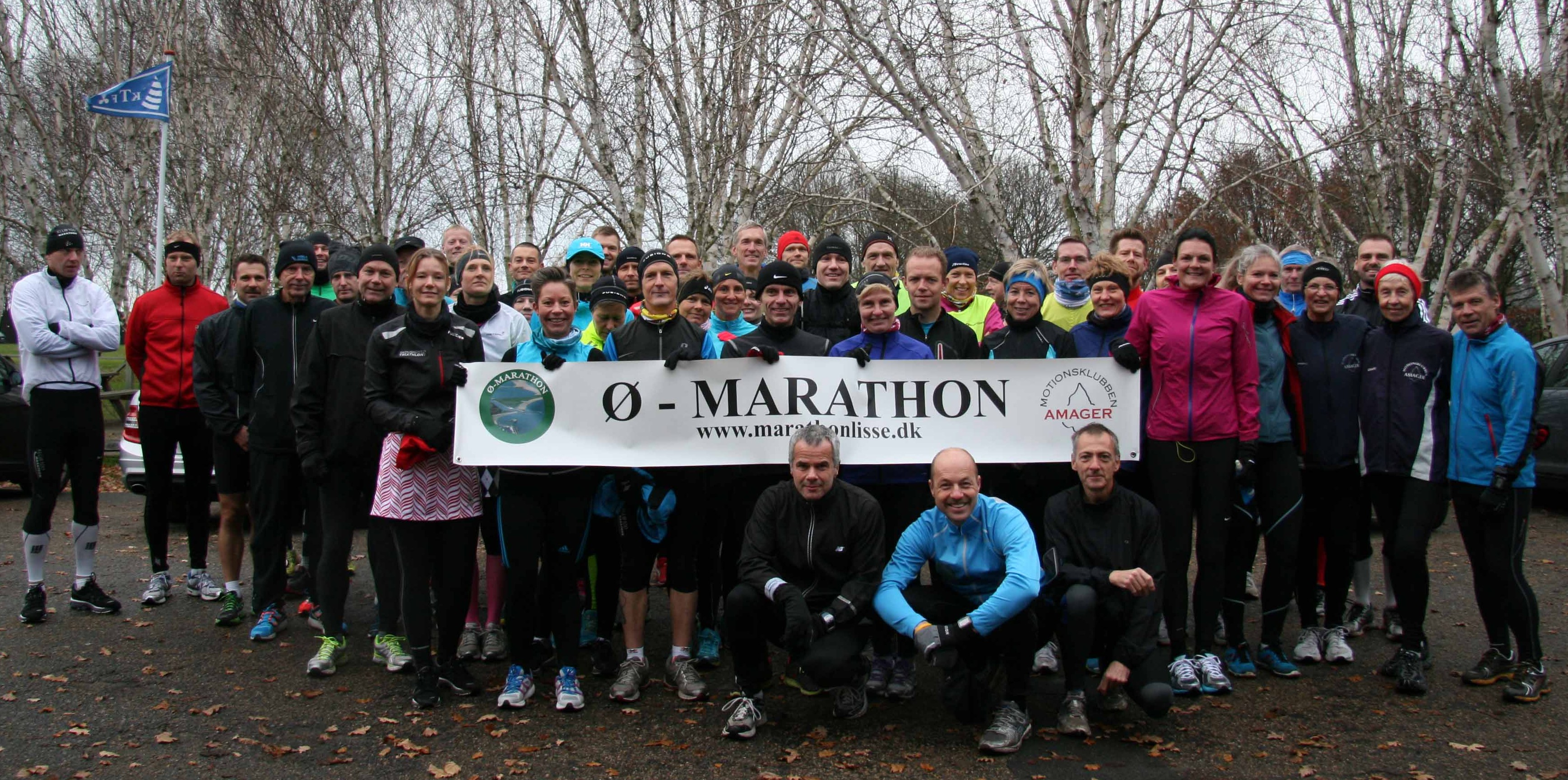 Startfeltet til Ø-Marathon den sidste søndag i november - en rigtig efterårsdag