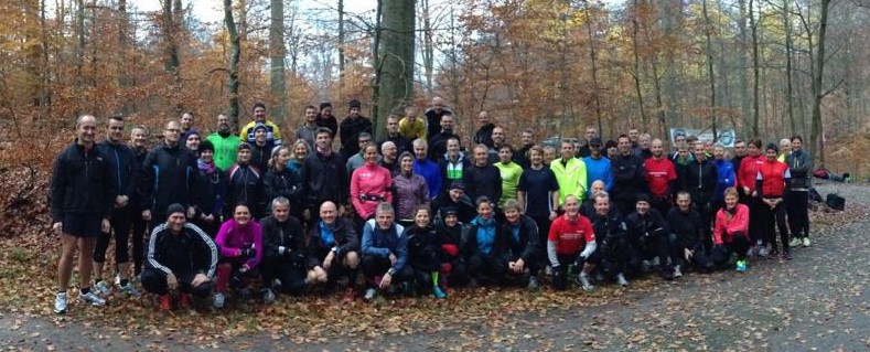 Mange til start i Skodsborg til enten halvmarathon eller marathon. Foto: Morten Walter med iPhone5 :-)