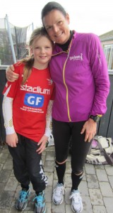 Super dejligt, at Emilie løb med mig de sidste 7 km :-)